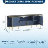 Acekool 70" Fluted TV Stand with Faux Marble Top, Adjustable Shelves & Sliding Doors, Media Console for TVs up to 80”, Navy Blue - 2 of 4