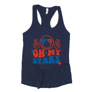 Simply Sage Market Women's Oh My Stars Smiley Face Racerback Tank - 1 of 4
