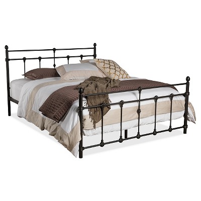 Belinda Chic Iron Metal Platform Bed - Queen - Antique Dark Bronze - Baxton Studio