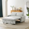 DOMETOUR Modern 57.5 Inch Pull-out Sofa Bed Convertible Sleeper for Living Room Bedroom, Futon Loveseat Couch with 2 Pillows and USB Ports - 2 of 4