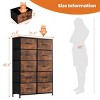 FURNIinspire Dressers 10 Drawer Fabric Tall Dresser Tower Closet Storage Chest of Drawers for Bedroom Nursery, Brown, 11.8"*31.4"*45.6" - 3 of 4
