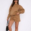 Mocamel Solid loose versatile casual round-neck sweatshirt and shorts set - 3 of 4