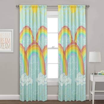 48"x84" Rainbow Clouds Window Panel Pair Kids' Curtains - Kidz Mix