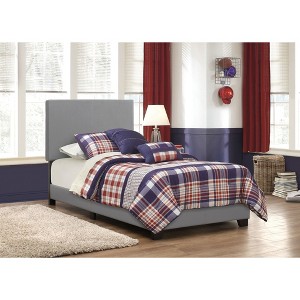 NicBex Transitional Twin/Full/Queen Size Upholstered Panel Bed Frame with Headboard,Box Spring Needed,Easy Assembly,Gray/Brown/Black - 1 of 4