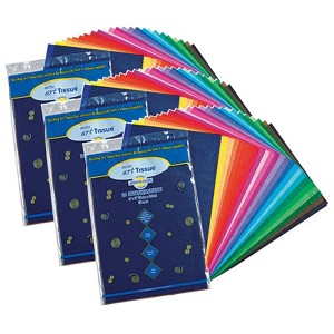Spectra® Deluxe Bleeding Art Tissue, 25 Assorted Colors, 12" x 18", 100 Sheets Per Pack, 3 Packs - 1 of 4