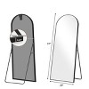 SEVOBAL 57"x20" Full Length Mirror with Arched Top Shatterproof Floor Mirror with Aluminum Frame for Living Room, Black, 149"*59.3"*3.6" - 3 of 4