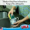 Lola Products Pot Brite Scour N' Sponge, Non-Scratch Dish Scrub, Nylon & Polyester, Fiber Side Scrubs & Scours & Sponge Side Wipes & Dries, 12 Pack - 2 of 4