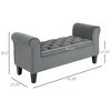 CAVINAS Velvet Storage Ottoman Bench with Button-Tufted Top and Rolled Armrest,Upholstered Storage Ottoman,Storage Benches for Living Room - 3 of 4