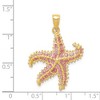 Black Bow Jewelry 14k Yellow Gold Pink Enameled Starfish Pendant - 4 of 4