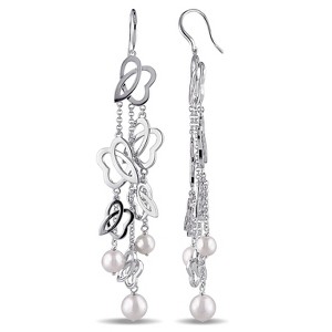 EVERLY JEWELRY | Sterling Silver Cultured Freshwater Pearl Drop Earrings in Sterling Silver - 1 of 3