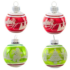 Christopher Radko 2.0 Inch Vintage Flocked Ornament Set Scene Holidays Tree Ornament Sets - 1 of 4