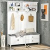 NicBex Hall Tree for Hallway,Modern Coat Racks with Hooks and Shoe Bench,Entryway Furniture for Hallway,Living Room,Bedroom,White - 2 of 4