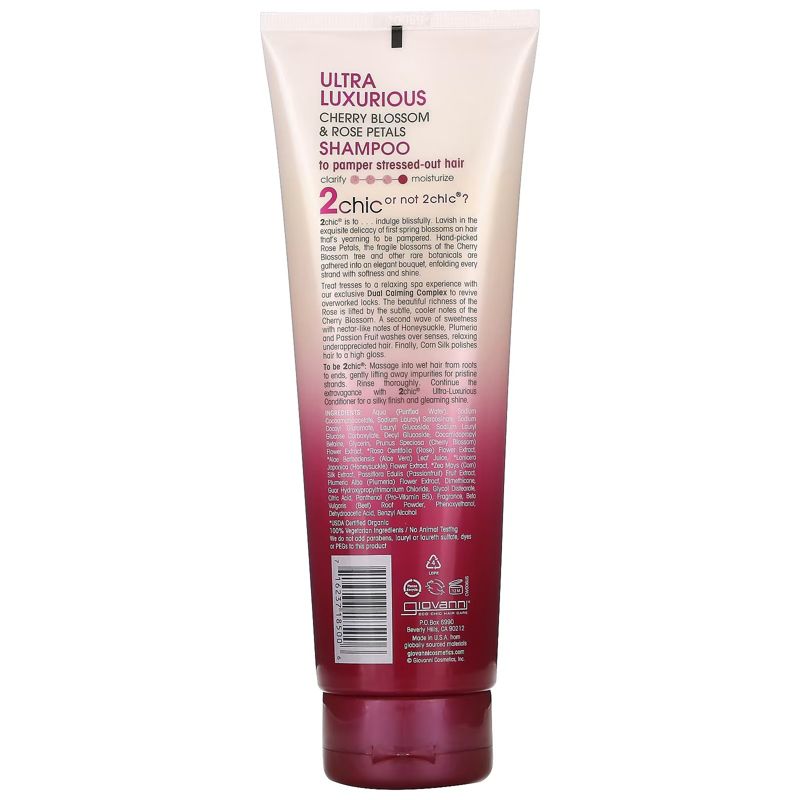 Giovanni 2Chic Ultra Luxurious Shampoo Cherry Blossom and Rose Petals - 8.5 oz, 2 of 5