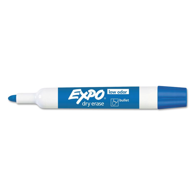 EXPO Low Odor Dry Erase Marker Bullet Tip Blue Dozen 82003, 2 of 7