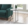 Monarch Specialties Accent Table Round Side End Nightstand Lamp Living Room Bedroom Metal Laminate Glossy White Chrome Contemporary Modern - 2 of 4