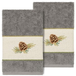 Linum Home Textiles 100% Turkish Cotton PIERRE Embellished Towel Set - 1 of 2