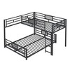 YOOCOZZ Twin Over Full L-shaped Metal Bunk Bed with Safe Guardrails - 3 of 4