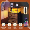 GALAXHERO LED Nightstand with Charging Station Night Stand with 3 Fabric Drawers and Storage Shelf Small Dresser for Small Space 31.9" H Bedside Table - 3 of 4