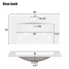 30" Single Bathroom Basin Sink, Vanity Top Only, 3-Faucet Holes, Resin - 2 of 4
