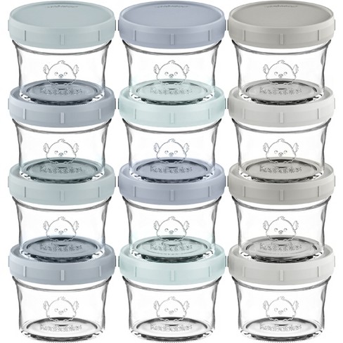 12pk Prep Baby Food Storage Containers, 4 Oz Leak-proof, Bpa Free Glass  Baby Food Jars For Feeding : Target