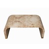 HomeRoots 24" Natural And Brass Wood And Brass Oval Coffee Table - 4 of 4