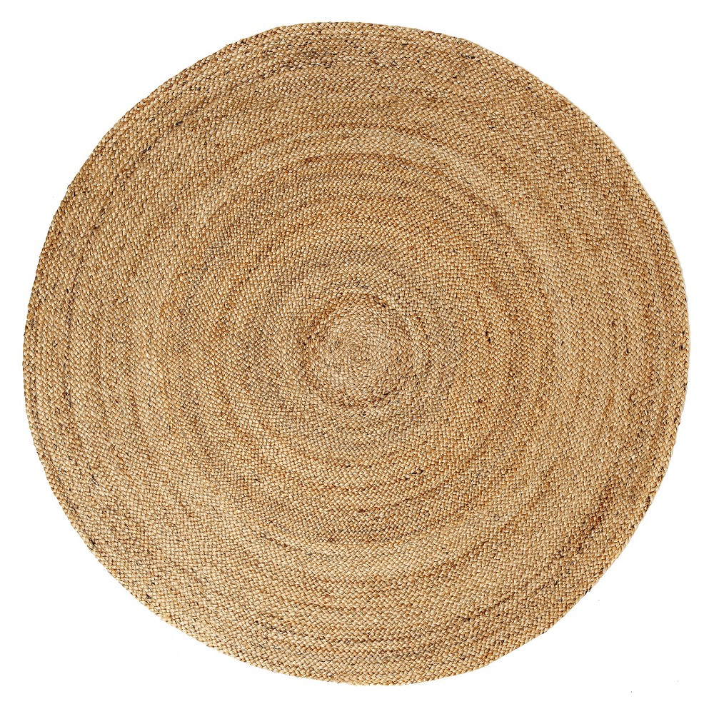 Round Solid Area Rug Natural