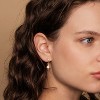 14K Gold Plated Huggie Earrings with Sterling Silver Posts: Cross, Evil Eye & Clover Charms - 2 of 4