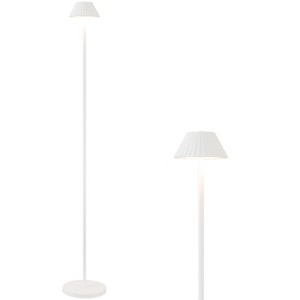 JONATHAN Y Mallory Modern Minimalist Indoor/Outdoor Iron Pleated Shade Rechargeable/Cordless Dimmable Integrated LED Floor Lamp - 1 of 4