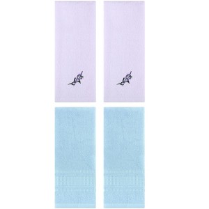 REGALWOVEN 4 Pcs Bathroom Home Decor Cotton Soft Absorbent Floral Hand Towel 13" x 29" - 1 of 4