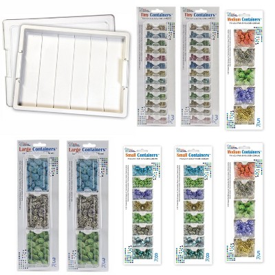 Bead Storage Solutions Elizabeth Ward 14,785 Piece Assorted Glass And Clay  Beads Set With Plastic See-through Stackable Tray Organizer : Target