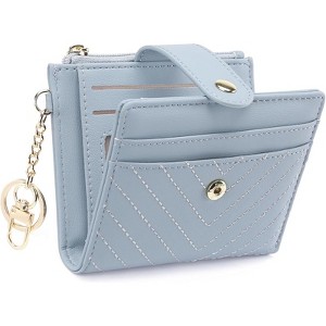 Clotth Wallet for Women - Slim RFID Blocking Thin Credit Card Holder with Zipper Coin Pocket & ID Window for Essential Travel & Daily Use - 1 of 4