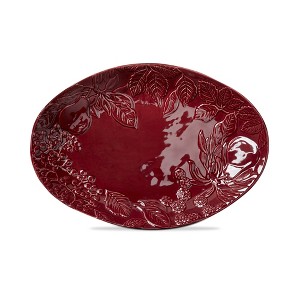 TAG Embossed Autumn Leaves Oval Plttr - 1 of 2