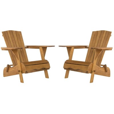 Natural Eucalyptus Adirondack Arm Chairs Set of 2