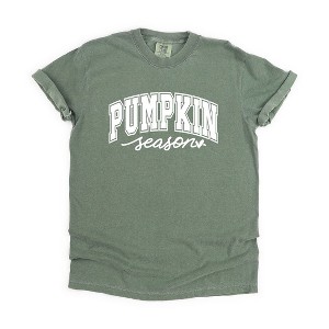 Simply Sage Market Women's Pumpkin Season Bold Short Sleeve Garment Dyed Tee - 1 of 4