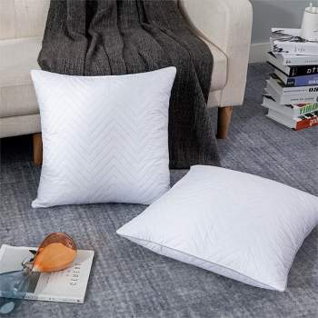Elegant Comfort 24 x 24 Throw Pillow Inserts - 2-PACK Pillow Insert  Poly-Cotton Shell with Siliconized Fiber Filling - Square Form Decorative  for