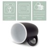 Elanze Designs Solid Color Black White Interior 16 ounce Matte Ceramic Mugs Matching Set of 4 - 3 of 4