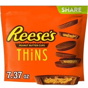 Reese's Peanut Butter Cups Thins Milk Chocolate Candy Pouch - 7.37oz - 1 of 4