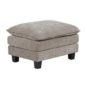 Modern Style Ottoman Chenille Fabric Upholstery Contemporary Living Room Furniture 1pc Durable Plywood Plush Comfort - 1 of 1