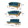 65'' Convertible Patio Sofa Daybed with Acacia Wood Frame,Outdoor Lounge Chair with Water Resistant Cushions–Maison Boucle - 4 of 4