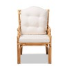 Sonia Rattan Armchair Natural/White - bali & pari: Handmade, Cushioned, No Assembly Required - 2 of 4