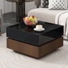 NicBex 2-Tier Square Coffee Table Center Dining Table with with Swivel Tabletop and Storage for Living Room - 2 of 4