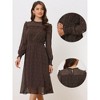 Allegra K Women's Floral Casual Long Sleeve High Waist Ruffle Trim Midi Dresses - 2 of 4