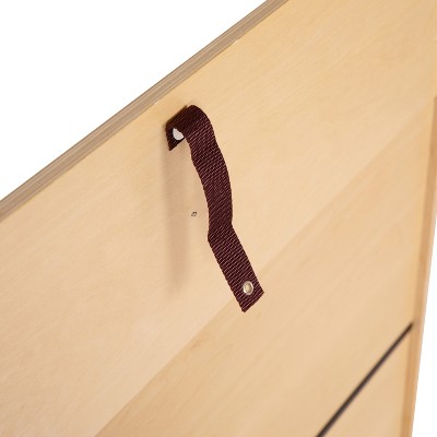 Natural Wood Kids Book Storage Shelf with Curved Edges