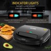 OSTBA Sandwich Maker, Toaster and Electric Panini Press with Non-stick plates, LED Indicator Lights, Cool Touch Handle, Black - 4 of 4