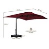 CASAINC 10 x 13 ft Cantilever Umbrella Square Patio Umbrella Outdoor With Base - 3 of 4
