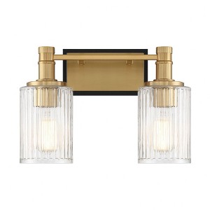 Savoy House Concord 2 - Light Vanity in  Matte Black/Warm Brass - 1 of 1