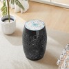 Mosaic Patio Side Table with Roman-patterned Ceramic Tile Top and Iron Frame, Outdoor End Table for Patio -Christopher Knight Home - 2 of 4