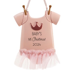 Personalization Mall Baby Girl First Christmas Bodysuit© Ornament - 1 of 2