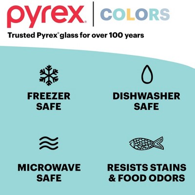 Pyrex® Simply Store® Tint 4pc Lidded Rectangle Storage Set Green: Glass Baking Dish, Microwave-Safe, 24 Volume Capacity