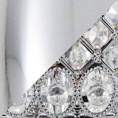 Polished Chrome Crystal Droplets 60" Chandelier Floor Lamp